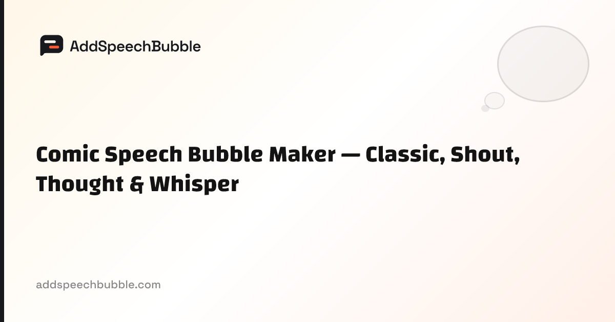 Comic Bubble Generator — Free Comic & Cartoon Bubble Maker