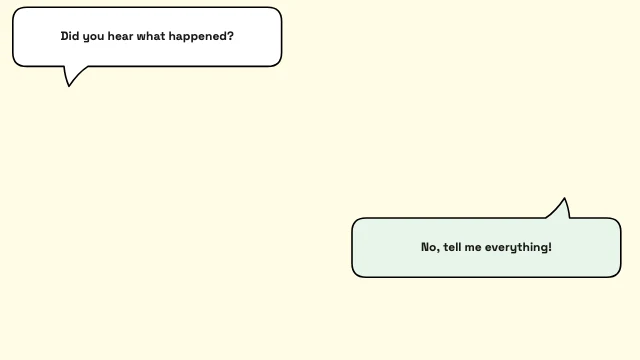 Two-Person Dialogue speech bubble template — Classic conversation between two characters