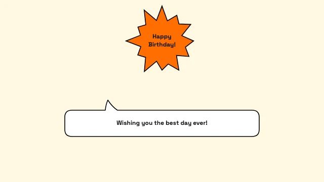 Birthday Wish speech bubble template — Festive birthday speech bubble