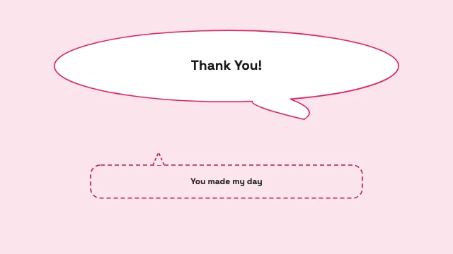 Thank You Card speech bubble template — Simple, heartfelt thank you message