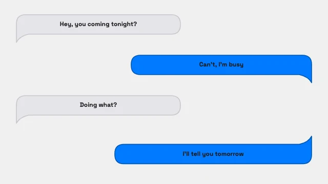 Fake Text Conversation speech bubble template — iMessage / WhatsApp style chat bubbles